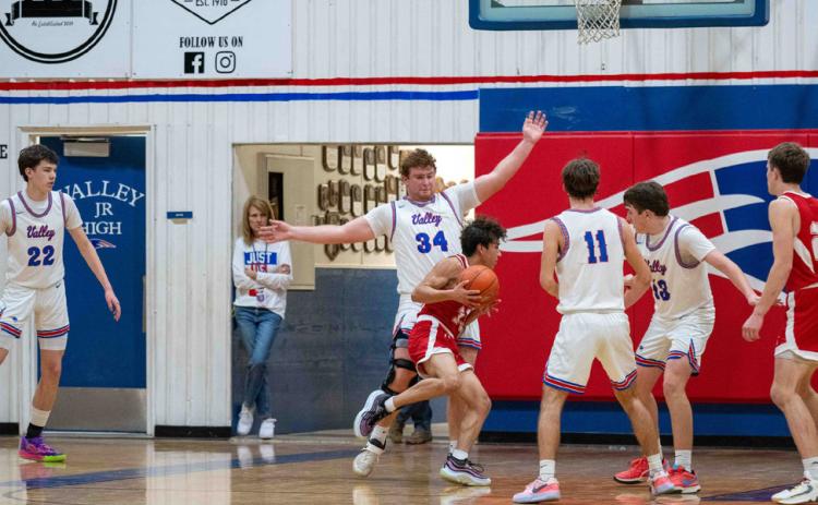 VALLEY BOYS The Valley boys varsity basketball team took a tough loss last week to Silverton 40-32, but they are still in the playoff hunt, only one game back of Silverton and Groom. | COURTESY PHOTO