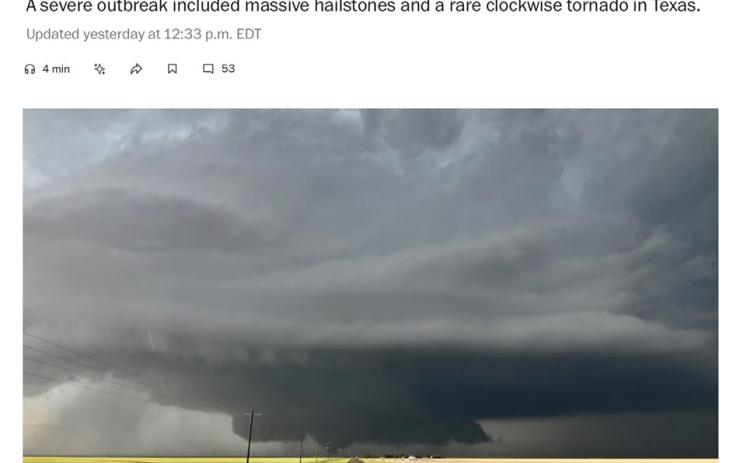 Caprock Country experiences rare storm phenomena April 24
