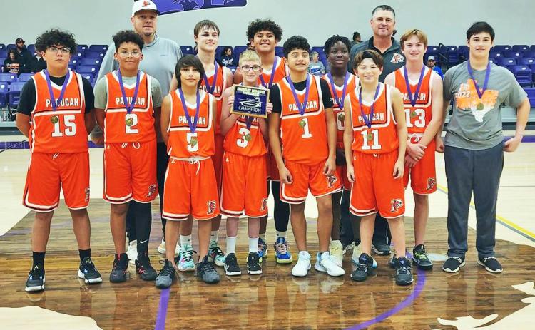TOURNEY CHAMPS Congratulations go to the Paducah Junior High boys on winning the Munday Junior High Basketball Tournament Saturday. | COURTESY PHOTO