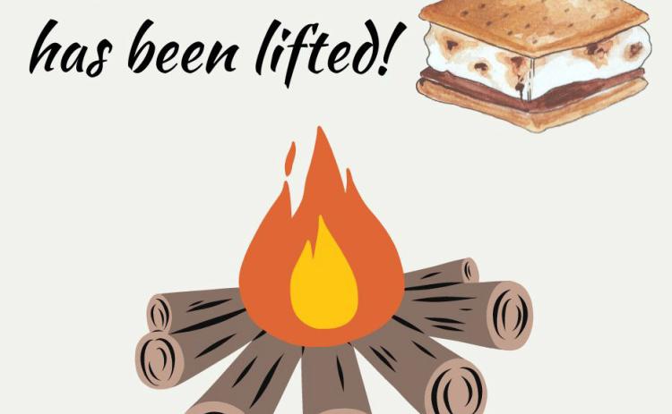 CAPROCK CANYONS STATE PARK As of Sept. 5, 2022, the ban on outdoor burning has been lifted, and campfires are allowed. The state park reminds everyone to burn responsibly—never leave a campfire unattended, and always ensure when leaving that campfire embers are no longer warm. | COURTESY GRAPHIC