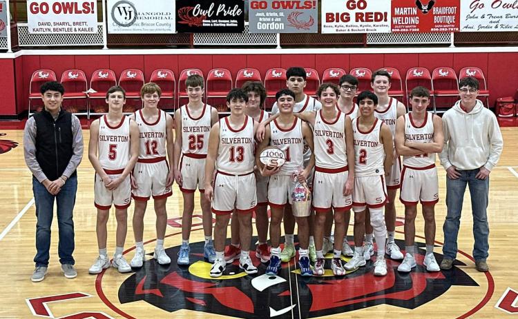 MILESTONEHONORED Silverton’s Zaden Ortiz, a junior, was recognized last week for the milestone of scoring 1,000 career points in basketball. | COURTESY PHOTO