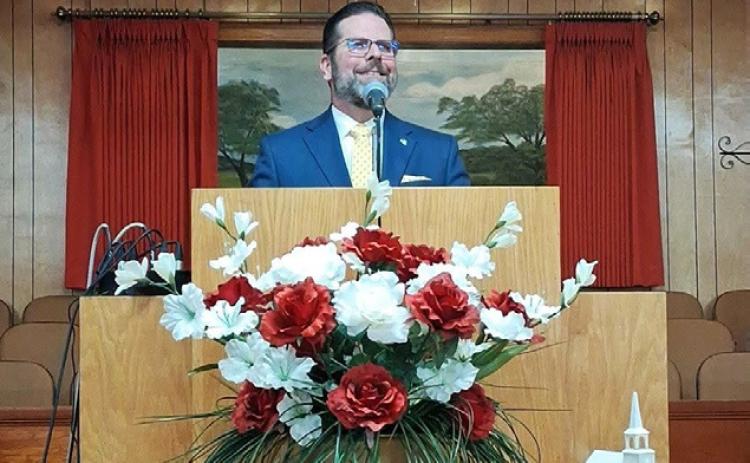 IN THE PULPIT at the First Baptist Church of Turkey is new pastor Joel Damron. | COURTESY PHOTO