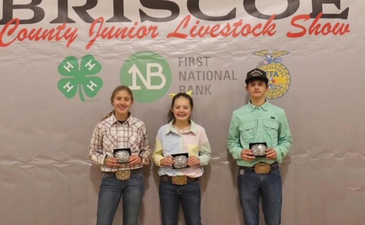 HARTLEE BATTEY INTERMEDIATE BEEF SHOWMAN, KOLLINS BROCK JR. BEEF SHOWMAN AND TRIPP CARLISLE SR. BEEF SHOWMAN