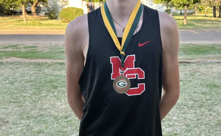 Chance Ward of Motley County ISD finished in 5th place last week at the Guthrie Cross Country Meet, earning a medal. | COURTESY PHOTO