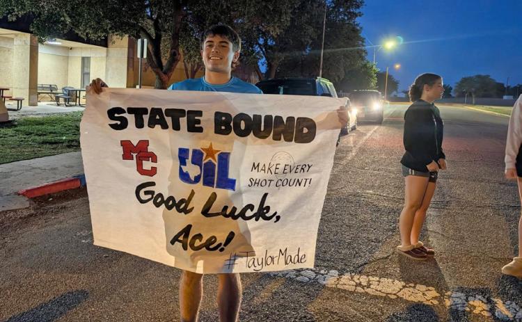 SOPHOMORESTANDOUT AceTaylorofMotleyCountyHighSchool is headed to Crystal Falls Golf Club in Leander, north of Austin, to compete in the State golf tournament. District 1A play was set to begin April 27. | COURTESY PHOTO