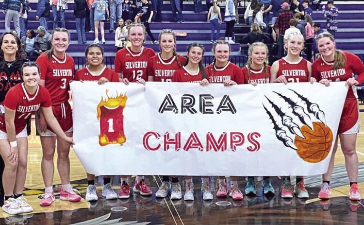 SILVERTON AREA CHAMPS The Silverton Lady Owls defeated Wildorado 54-31 to win the Area championship at Canyon Thursday night. | COURTESY PHOTO