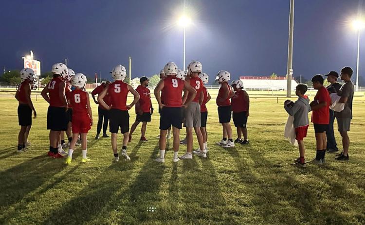 FOOTBALL UNDERWAY This week marks the beginning of all Caprock Country schools getting ready for six-man football. Right noweveryteamis0-0,andawholeseasonofpotentialawaitsthem. Early Monday morning, the Silverton Owls started their journey toward this year’s legacy. | COURTESY PHOTO