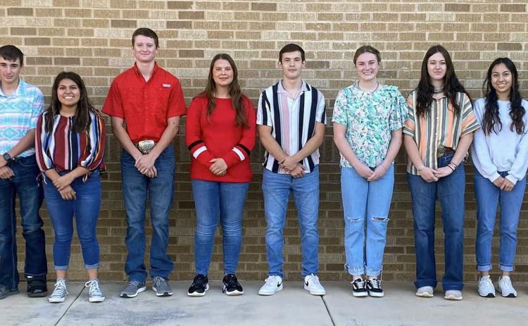 SILVERTON HOMECOMING COURT Last week, Silverton celebrated its annual homecoming event. Selected for the Homecoming Court were: Freshmen Bentley Gamble and Lucas Holt; Sophomores Natalia DeLeon and Cooper Mullins; Juniors Dakota Blakley and Jace Alvarado; Seniors Brenna Francis and Sawyer Francis, and Queen Candidate Anevay Martinez and Queen Candidate Aspen Miller. | COURTESY PHOTO