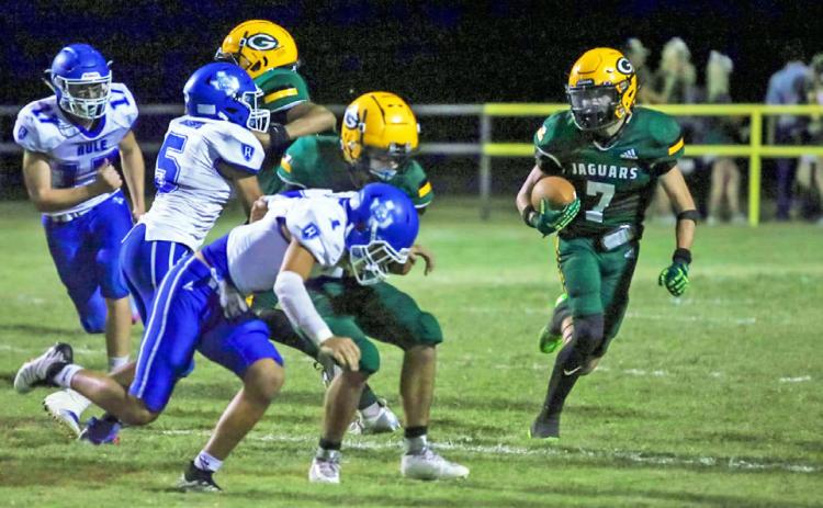 The Guthrie Jaguars were victorious 64–47 over the Rule Bobcats before their Homecoming crowd Friday night. | COURTESY PHOTO