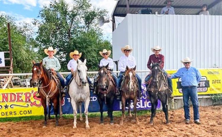 YOUTH RANCH RODEO First place at the Motley-Dickens Old Settlers Reunion &amp; Rodeo youth ranch rodeo went to the Hat Creek / EC Cattle team. | COURTESY PHOTO