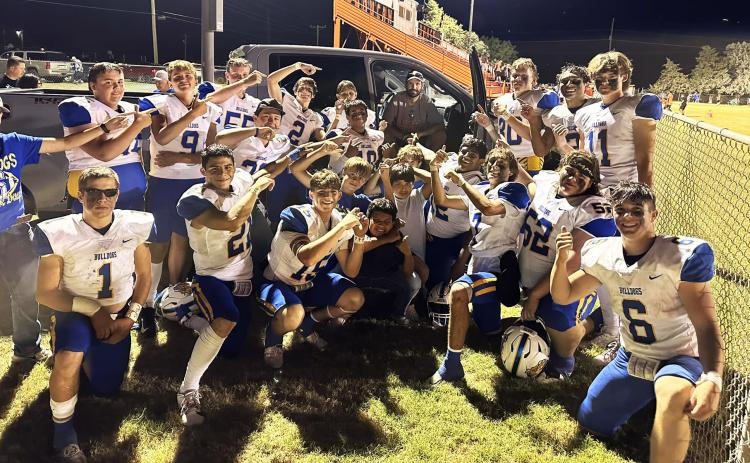 Spur’s head football coach, Tate Cark, was released from the hospital after several bouts with gall-bladder trouble—and was able to watch the Bulldogs’thrilling victory over Paducah last week from the cab of his pickup. Spur, now 5–0, will face the 1–4 O’Donnell Eagles this week for homecoming, Friday, Oct. 4 at 7:30 p.m. at Jones Stadium. | COURTESY PHOTO