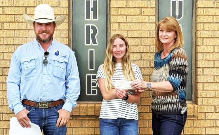 Congratulations go to Lynndee Foster for receiving the H.L. Ayers Memorial Scholarship. Foster is a 2025 graduate of Guthrie High School and plans to attend West Texas A&amp;M University. H.L. Ayers represented Foard County as a member of the Gateway Groundwater Conservation District board from its inception and was a friend and asset to the District. | COURTESY PHOTO