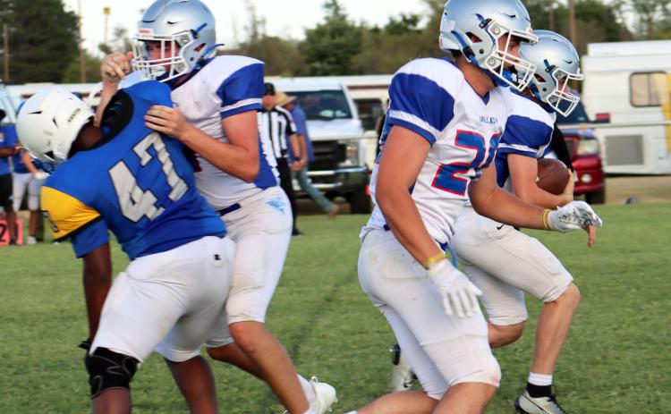 The Valley Patriots travelled to Groom last week to take on the Tigers in a scrimmage. This week the Patriots will be attending the Jayton Gridiron Classic, where they will face the Borden County Coyotes. | SHADI BUCHANAN PHOTO
