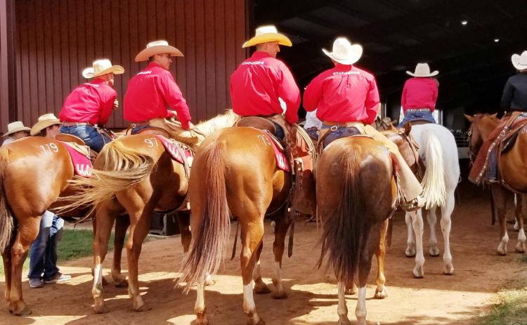 RETURNTOTHE REMUDA At the 6666 horse barn in Guthrie, riders wait to demonstrate the skills and features of their mounts during the annual Return to the Remuda sale. | COURTESY PHOTO