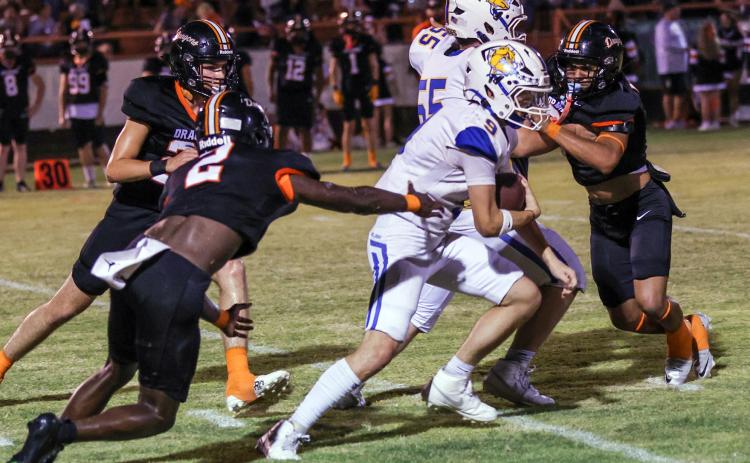 HOMECOMING WIN The Paducah Dragons varsity football team defeated the Spur Bulldogs with a final score of 55-0 on September 25, 2026. | ROPER HOWELL PHOTO
